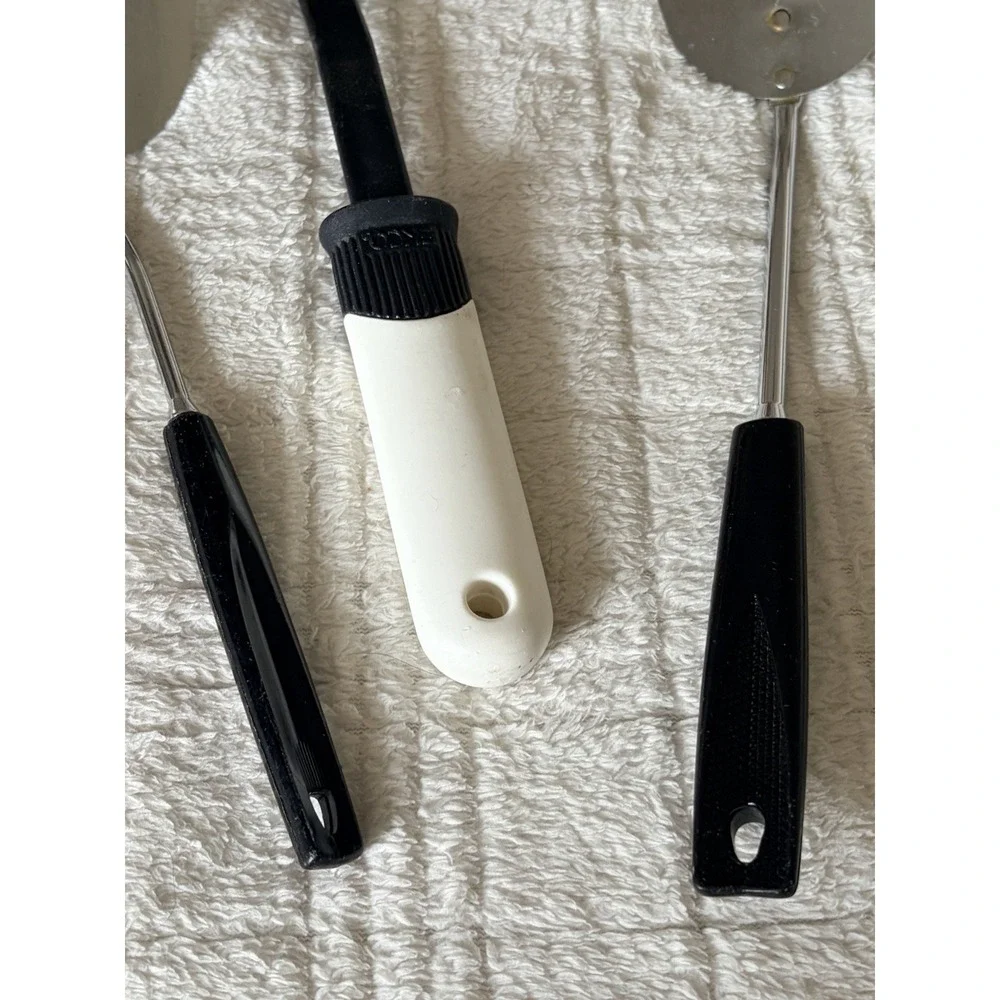 Mixed Lot of 3 Vintage EKCO Kitchen Utensils Black Handles‎ Grandma Core